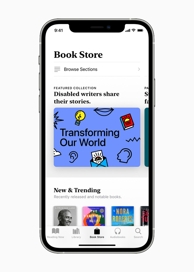 iPhone 12 Pro’da, Apple Books’ta ?ne ??kan bir koleksiyon g?steriliyor.
