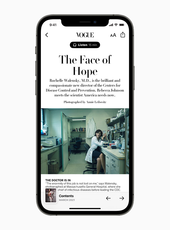 iPhone 12’de Apple News’deki Vogue dergisinde Hastal?k Kontrol Merkezi’nin yeni direkt?rü ve bilim insan? Rochelle Walensky profili.