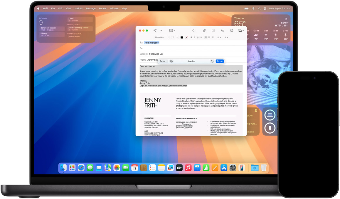 iPhone og Mac viser Skriveverkt?y