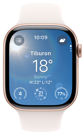 Ekran Apple?Watch wy?wietlaj?cy aplikacj? Pogoda