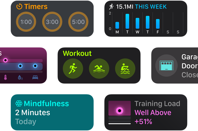 Wybór nowych wid?etów aplikacji dla watchOS