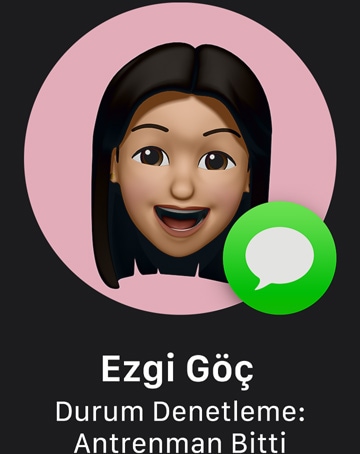 Durum Denetleme’yi g?steren, Mesajlar simgesini i?eren bir memoji