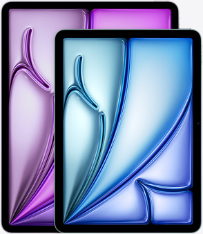 Imagen de un iPad Air de 11 pulgadas y un iPad Air de 13 pulgadas que muestra la diferencia de tama?o