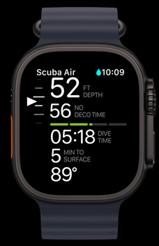 Appen Oceanic+ vist p? Apple Watch Ultra 2.