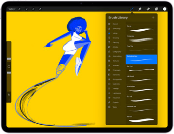 Aplikace Procreate otev?ená na iPadu Air